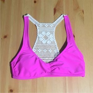 Aerie Crochet Racerback Swim Top | XS